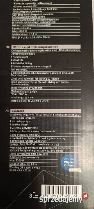 CIEN Beauty suszarka do włosów z jonizacją 2200 Ełk