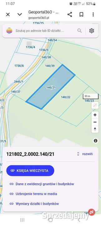 Sprzedam działkę budowlaną 30 arów Brzeźnica 30m