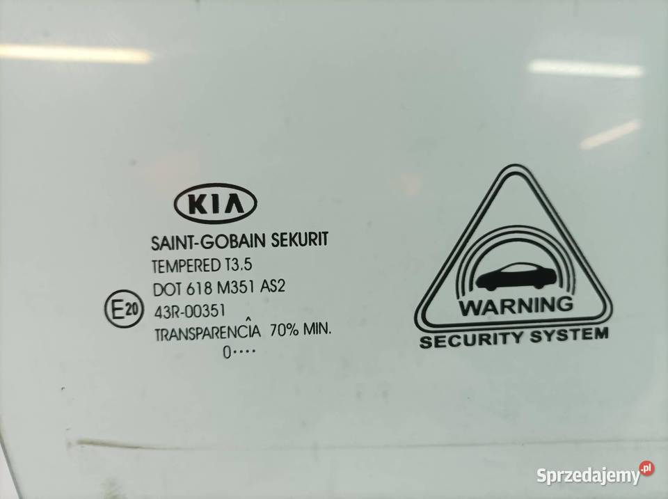 SZYBA DRZWI PRAWY PRZÓD 10 R KOMBI LIFT Kia Ceed