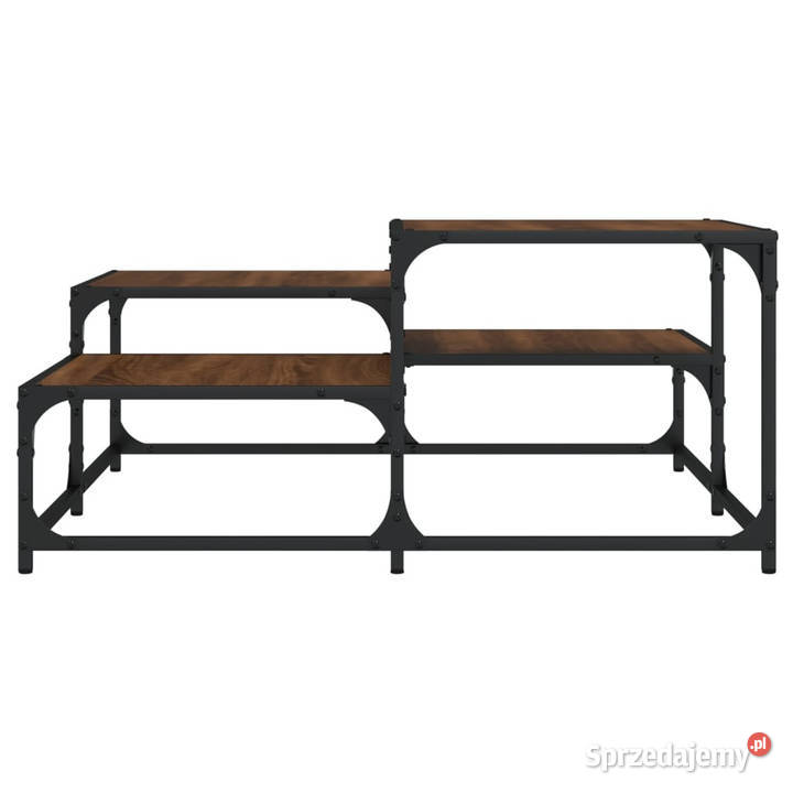 Stolik kawowy brązowy dąb 875x875x40 WM837746 mazowieckie Warszawa