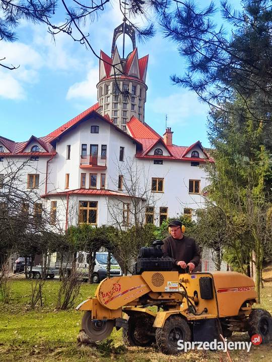 Usuwanie drzew gałezi korzeni rębak zwyzka