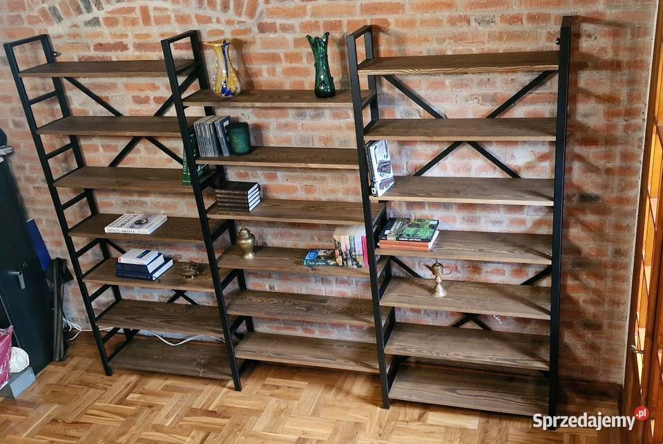 Regał NA WYMIAR na książki SOSNA DĄB loft Bartoszyce sprzedam