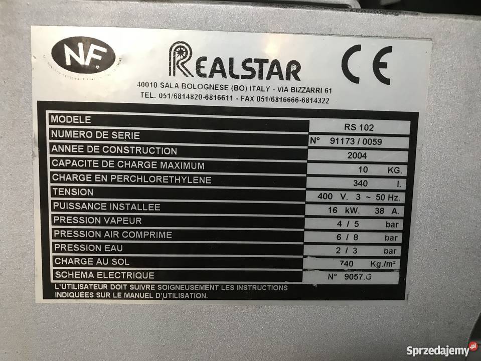 PRALNIA AGREGAT REALSTAR RS 102 Masłów Pierwszy sprzedam