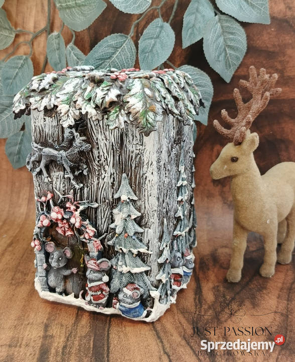 Domek z Drewna na Świeczkę Świąteczna Dekoracja warmińsko-mazurskie Ostróda