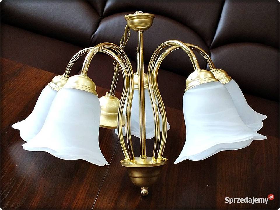 Lampa wisząca Złoty Żyrandol 5 ramienny 8090 Żary