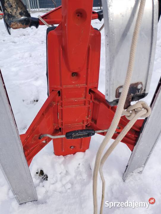 Nartosanki Skibob metalowe czerwone PRL Jaworzno