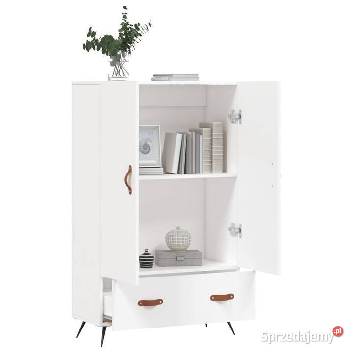 Wysoka szafka biała 695x31x115 materiał