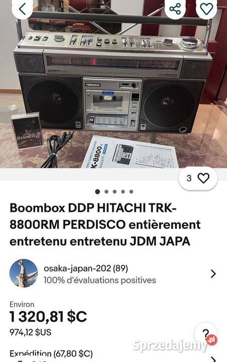 Boombox HITACHI TRK 8800 Najwyższy Model 1982 r Węgorzewo