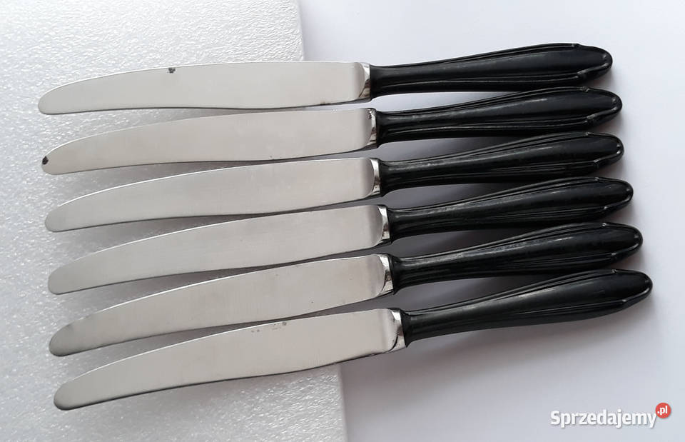 Noże obiadowe 1 BAKELIT Gerlach sztućce PRL Dąbrowa Górnicza