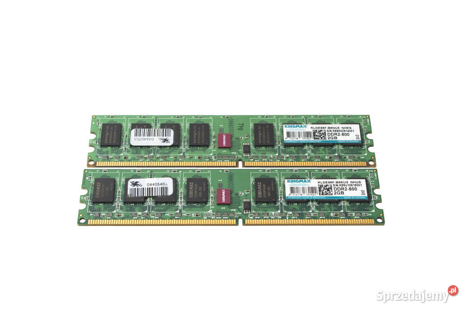 2 x Pamięć RAM Kingmax 2GB DDR2 800MHz Pamięci śląskie Bieńkowice