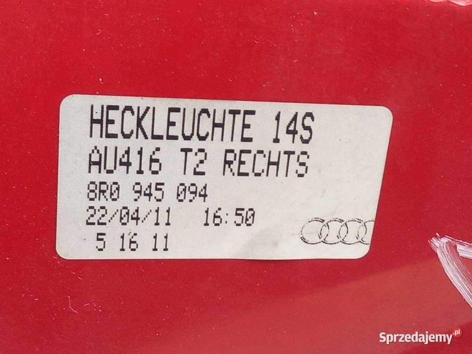 OPEL MERIVA B 10r lampa prawa tył 8R0945094 Rok produkcji 2010 Kielce