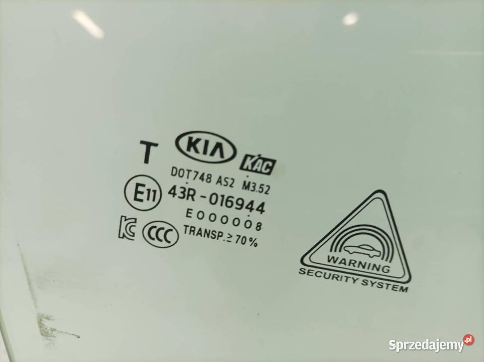SZYBA DRZWI PRAWY PRZÓD 2020 5D SUV Kia Stonic I