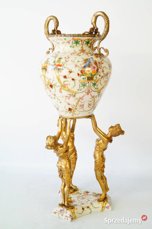 Porcelanowy wazon amfora trzy nimfy waza piękna Antyki Gizałki
