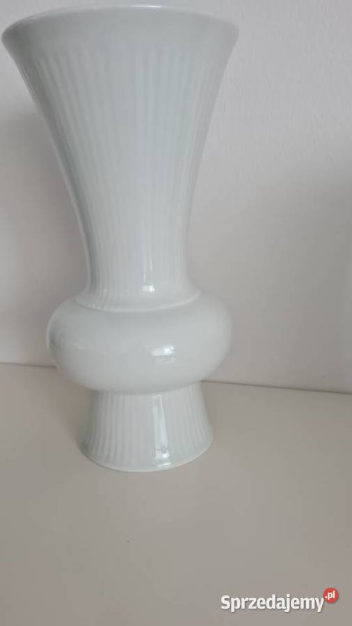 Biały porcelanowy wysoki Wazon Bareuther Gorlice