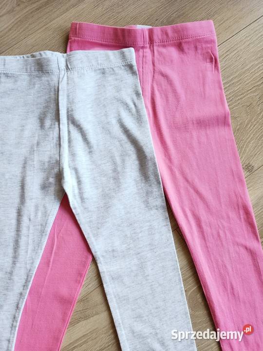 Leginsy getry dziewczęce różowe i szare 116 Spodnie Płock