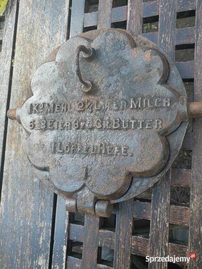 7Poniemiecka przedwojenna żeliwna gofrownica na Dekoracje i ozdoby Barlinek sprzedam