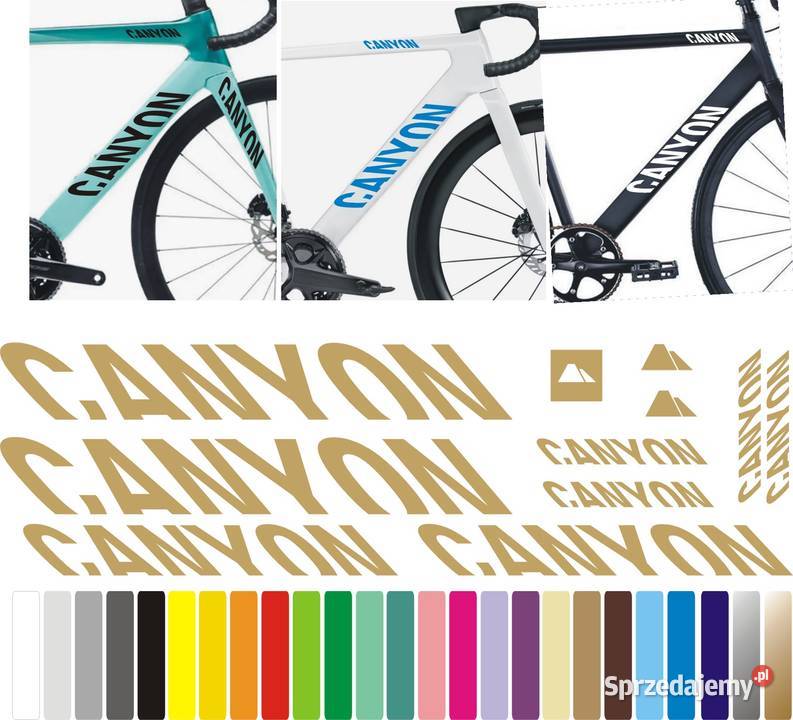 CANYON złote naklejki na rower gravel górski mtb Kraków sprzedam