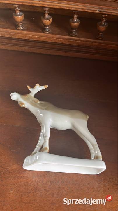 Figurkę łosia z Fabryki Porcelany Połonne Porcelana i szkło Gdańsk