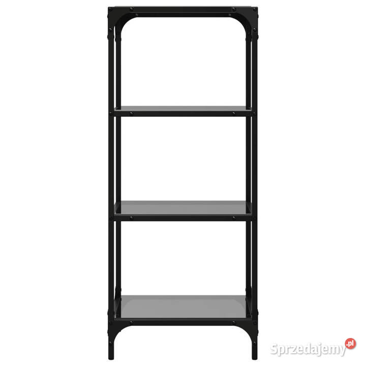 Regał z czarnymi szklanymi półkami 40x30x95 stal Warszawa sprzedam
