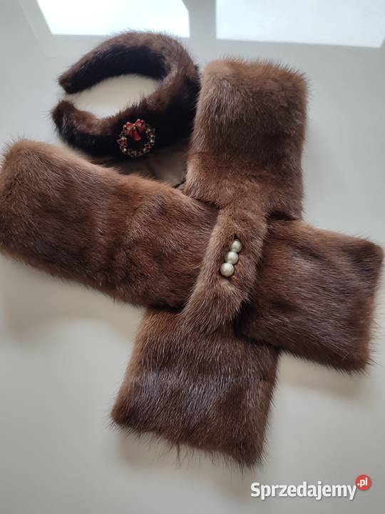 Szalik i opaska z prawdziwej norki elegancja i Galanteria i dodatki pomorskie Chojnice sprzedam