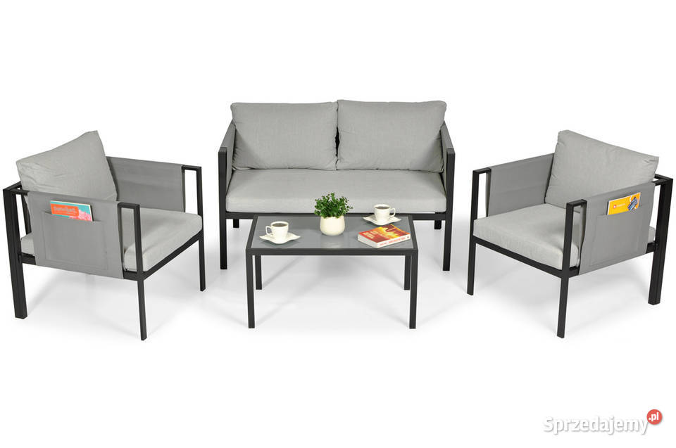 Nowoczesny zestaw ogrodowy kawowy IBIZA szary Złoczew