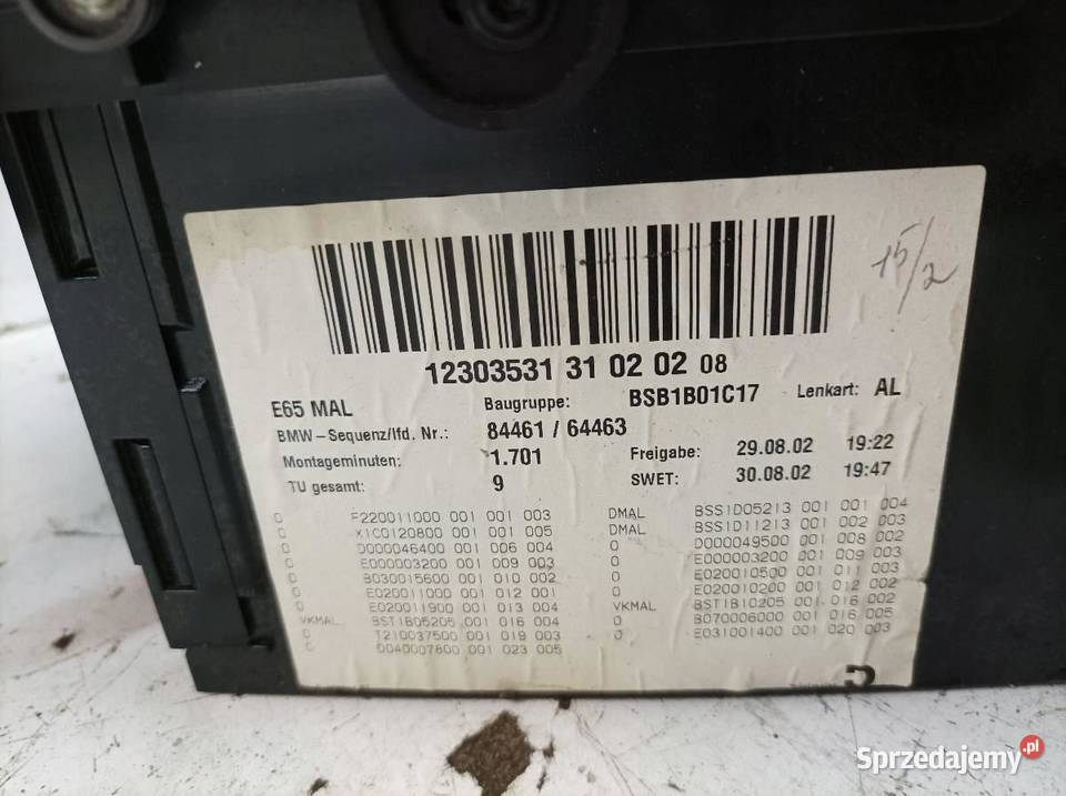 TUNEL ŚRODKOWY PODŁOKIETNIK PRZEŁĄCZNIK Bmw Rok produkcji 2002