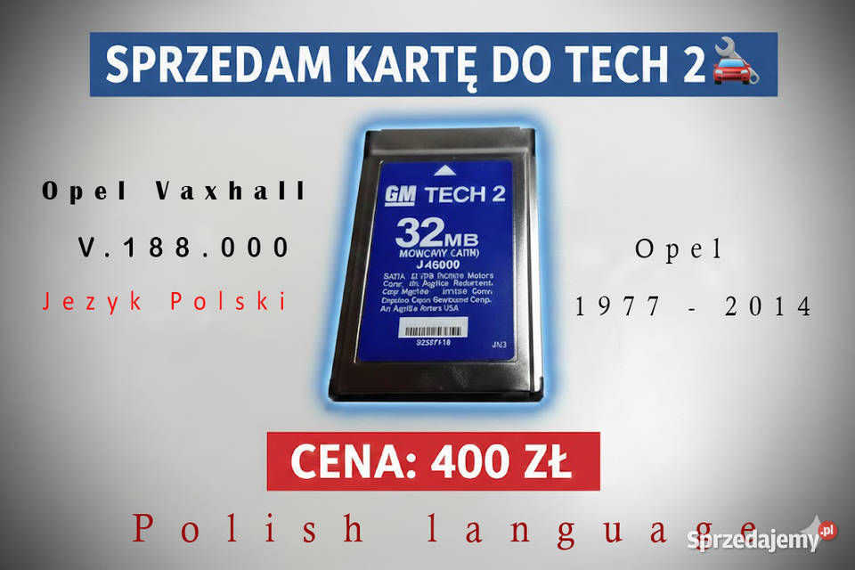 Karta Tech 2 Opel V188000 jezyk Polski Pozostałe dolnośląskie