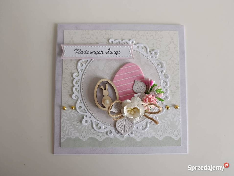 Kartka ręcznie robiona Świąteczna Wielkanoc Łódź