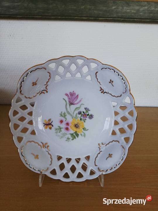 Talerz porcelanowy ażurowa porcelana z motywami lubelskie