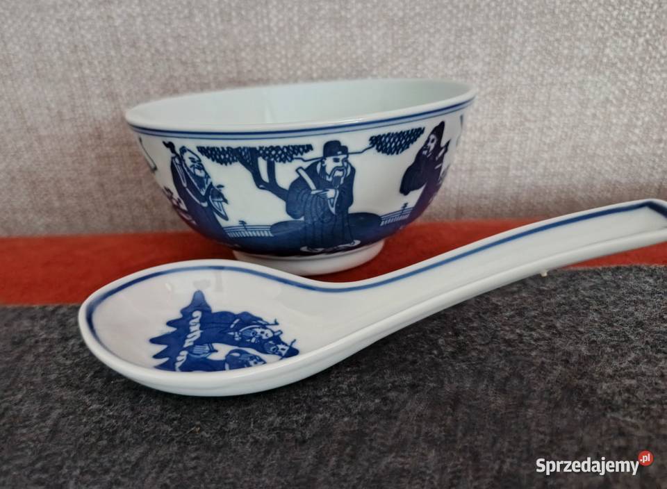 Chińskie porcelanowe miseczki z lyzeczkami Łódź