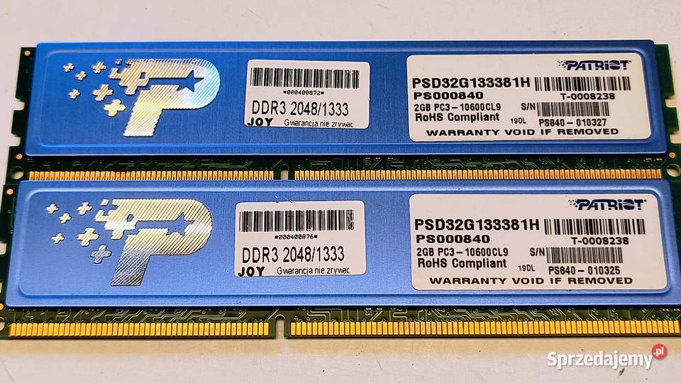 Pamięć DDR3 2GB 1333 MHz sprzedam
