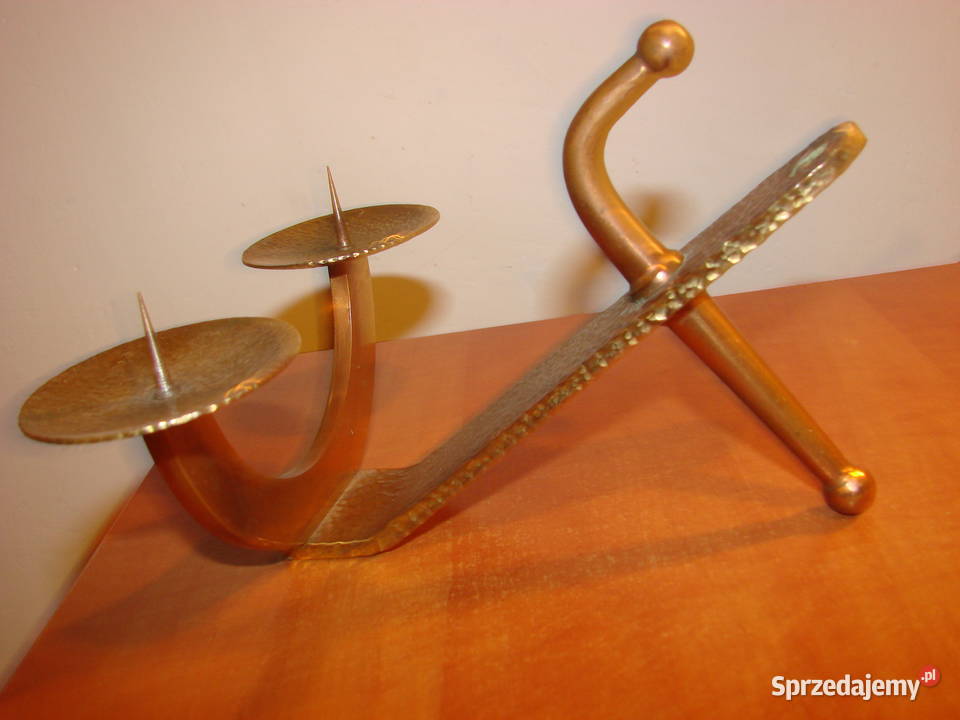 mosiężny świecznik Pruszcz Gdański