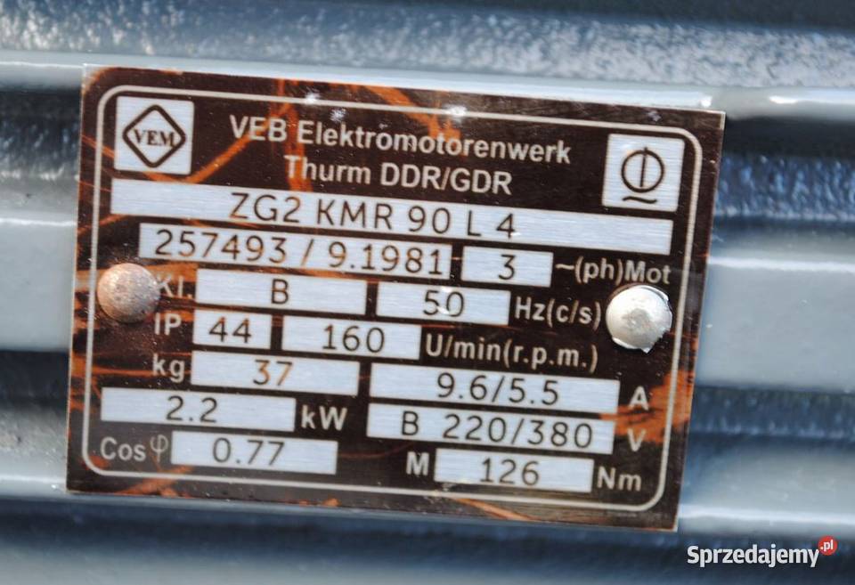 Motoreduktor 22kw 160obrmin VEM