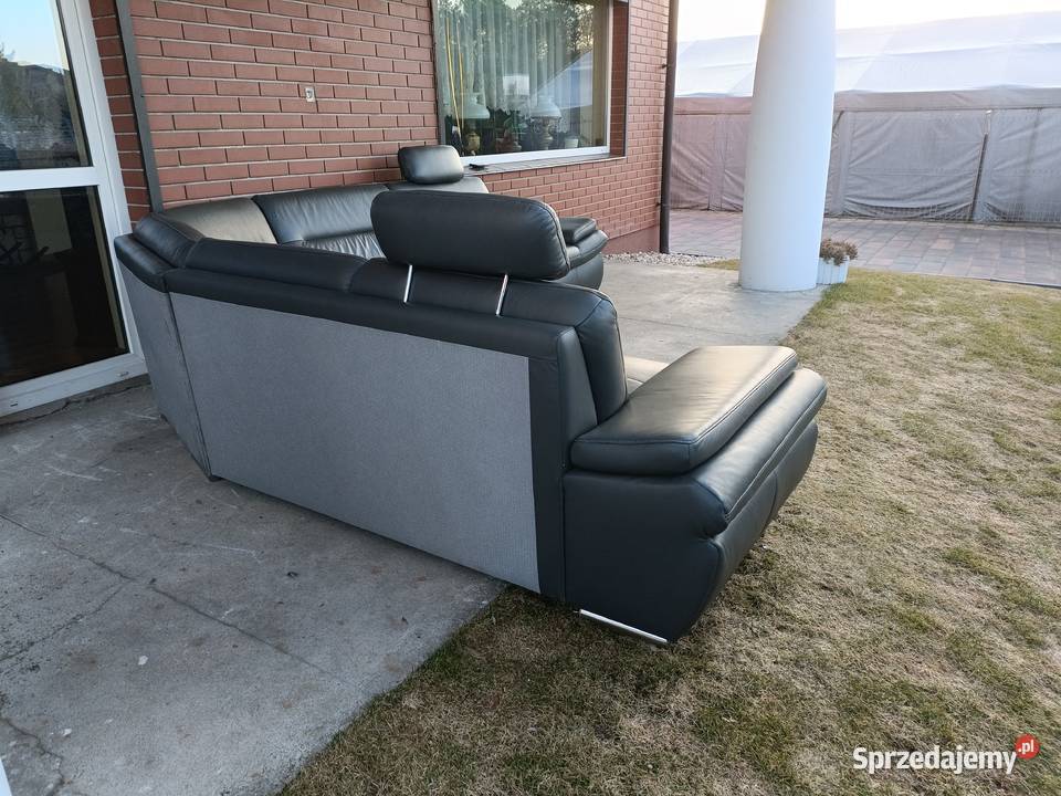 Sprzedam narożnik ze skóry Komplety wypoczynkowe Konin