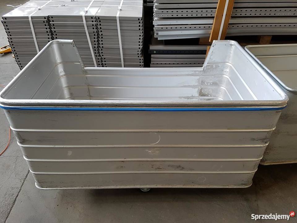 Wózek pralniczy aluminiowy z ruchomym dnem 600L Biznes i Przemysł Dzierżoniów