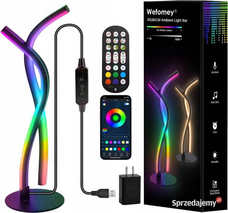LAMPA LAMPKA LED RGB STOŁOWA ZMIENIAJĄCA KOLORY Oświetlenie inteligentne Zawiercie