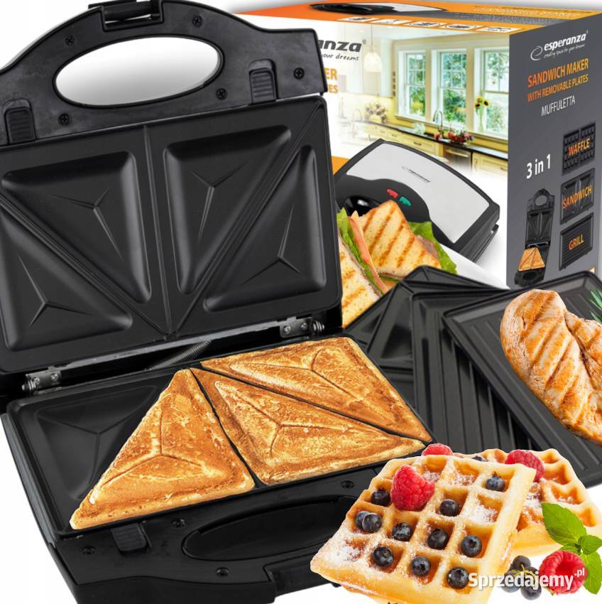 OPIEKACZ TOSTER GOFROWNICA GRILL 3w1 DO KANAPEK