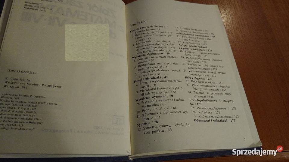 Zbiór zadań z matematyki klas VIIVIII Karol skrypt, zeszyt ćwiczeń, zbiór zadań, testów pomorskie sprzedam