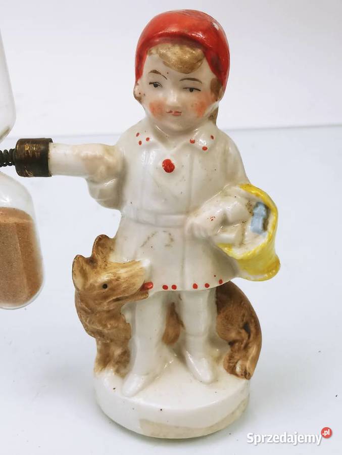 Figurka Czerwony Kapturek Klepsydra Porcelana Nowa Sól