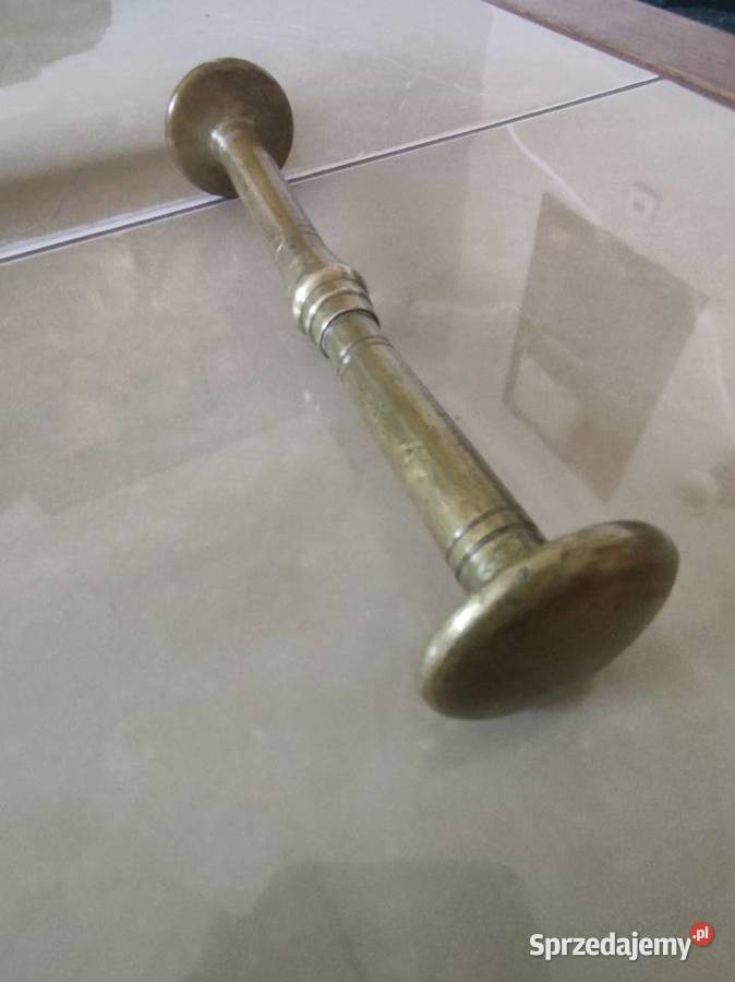Mosiężny moździerz z tłuczkiem Lata 19001930 lubelskie Janów Lubelski