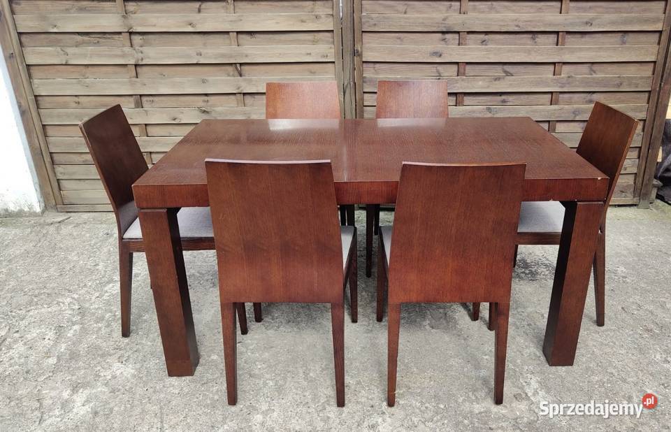 Stół rozkładany 8 krzeseł włoski komplet Warszawa