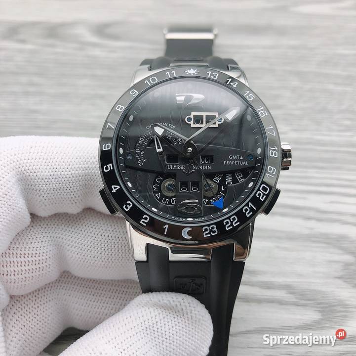 Czarny automatyczny męski zegarek Ulysse Nardin
