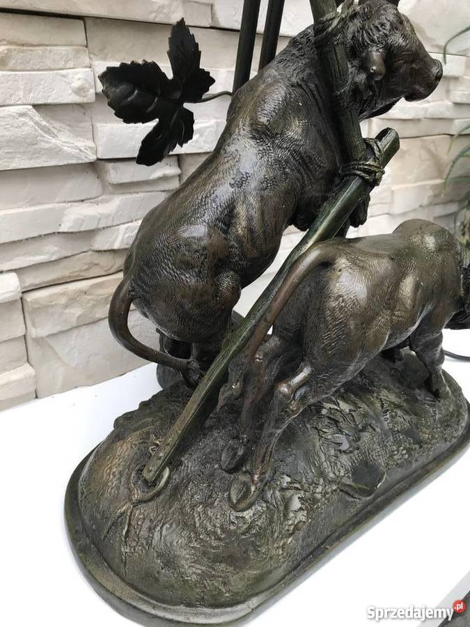 73 SYGNOWANA wielka rzeźba Lampa gabinetowa z odcienie brązowego Kłodzko