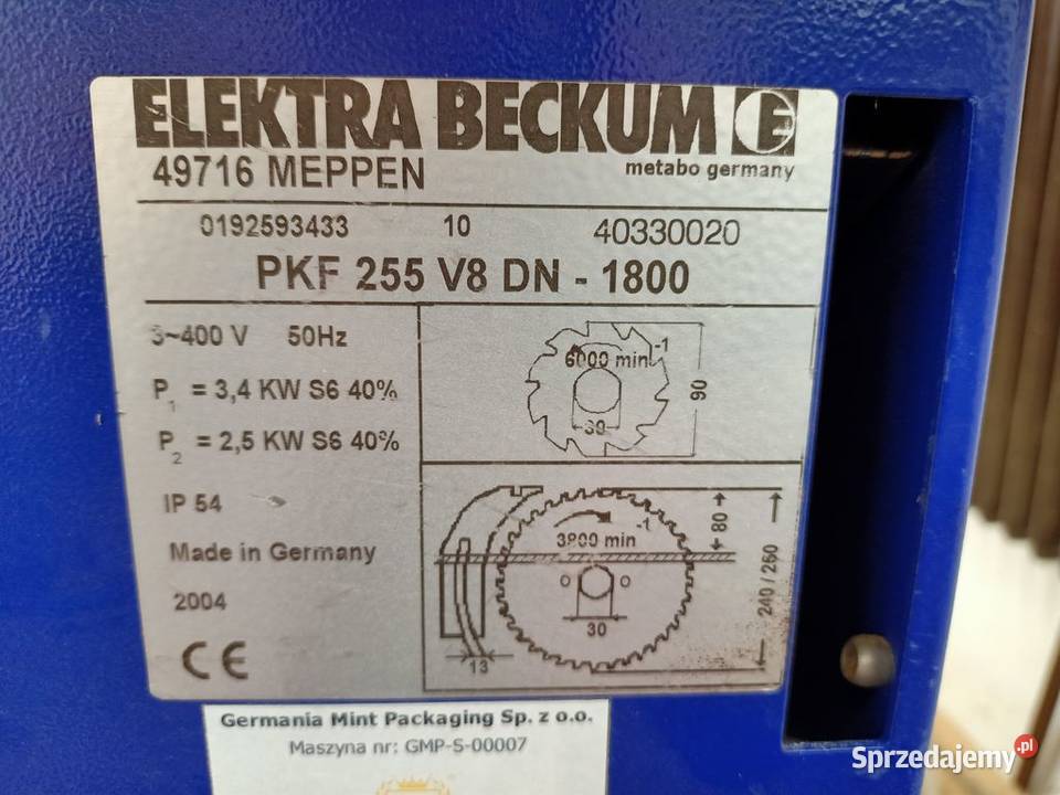 Piła Metabo ELEKTRA BECKUM PKF 255 V8 Jelenia Góra sprzedam