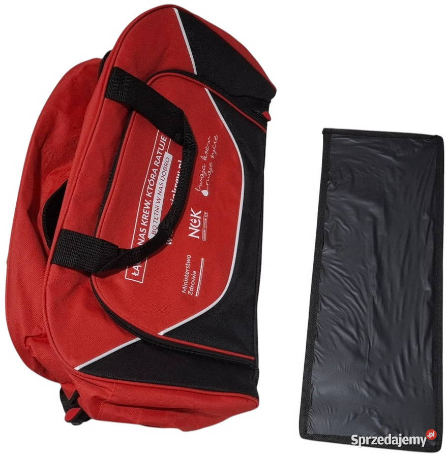 Torba sportowa czerwonoczarna 22x27x45