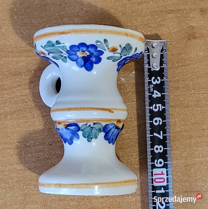 Świecznik zdobiony w kwiaty folklor lata PRL Włodawa