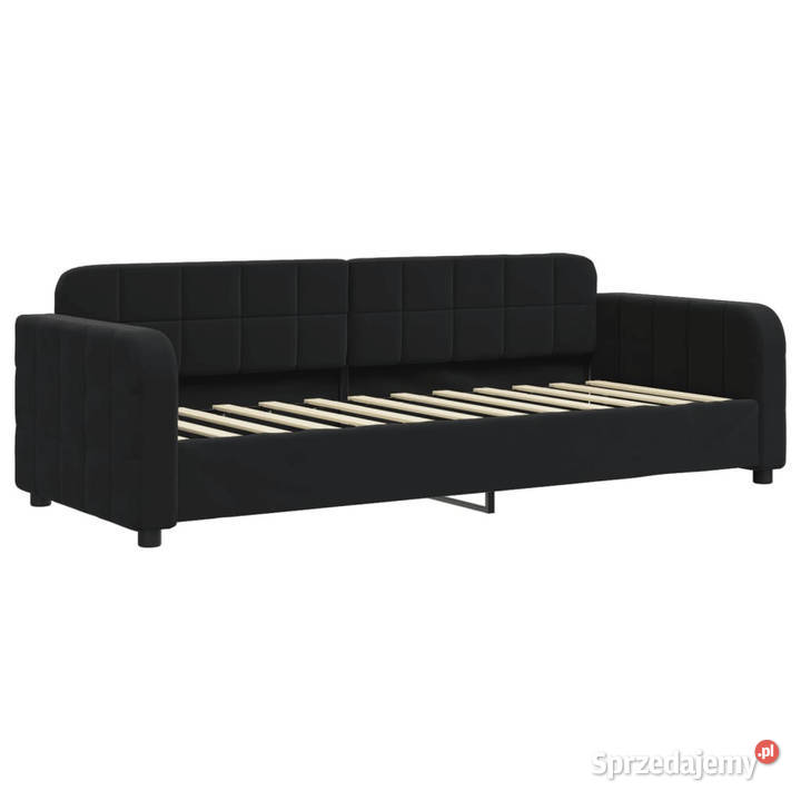Sofa z materacem do spania czarna aksamit 80x200 71cm Łóżka Warszawa