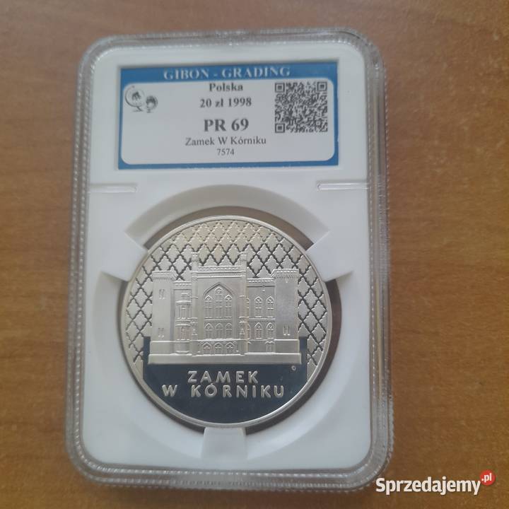 Moneta srebrna Zamek w Kórniku 20 z 1998 r mazowieckie Warszawa