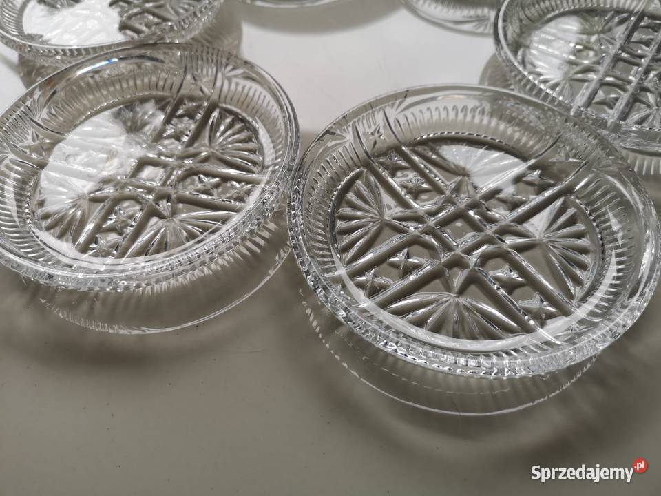 Zestaw talerzyków deserowych kryształowe vintage kujawsko-pomorskie Toruń sprzedam