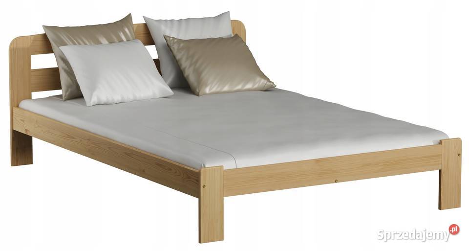 Drewniane łóżko dwuosobowe 140x200 materac Elbląg